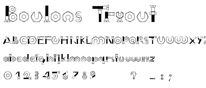 Boulons Tryout font